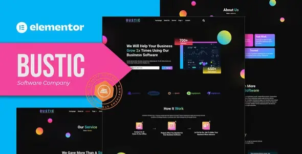 Bustic – Tech & Software Company Elementor Template kit